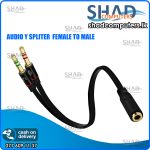 Audio Y Splitter 1 Female To 2 Male