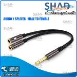 Audio Y Spillter  1 Male To 2 Female